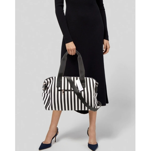 Alice + Olivia Handbags - Alice + Olivia, Duffle Bag, Black and White‎ Stripe, NWT